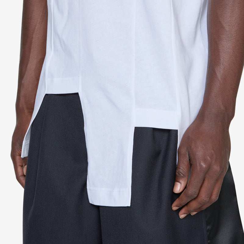 Oversized Asymmetric Hem T-Shirt White Tees