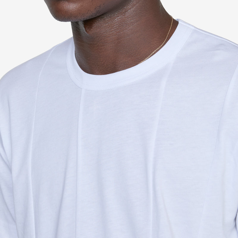 Oversized Asymmetric Hem T-Shirt White Tees