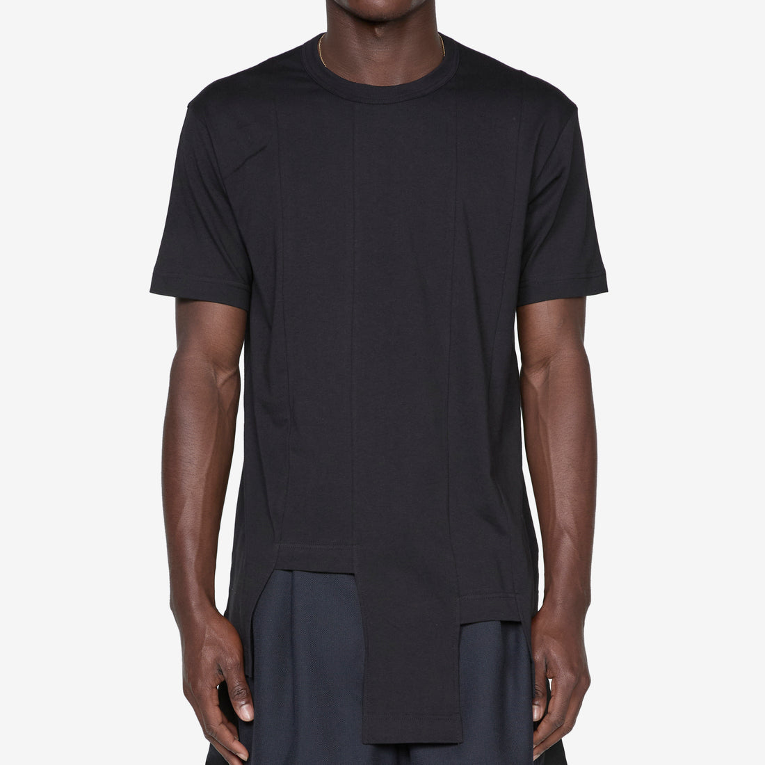 Oversized Asymmetric Hem T-Shirt Black Tees