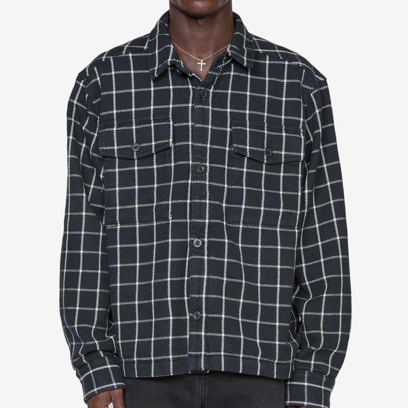 Valley Twill Utility Shacket TNF Black Grid Jackets