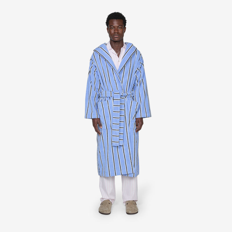 Hooded Bathrobe Bassett Stripes Lifestyle