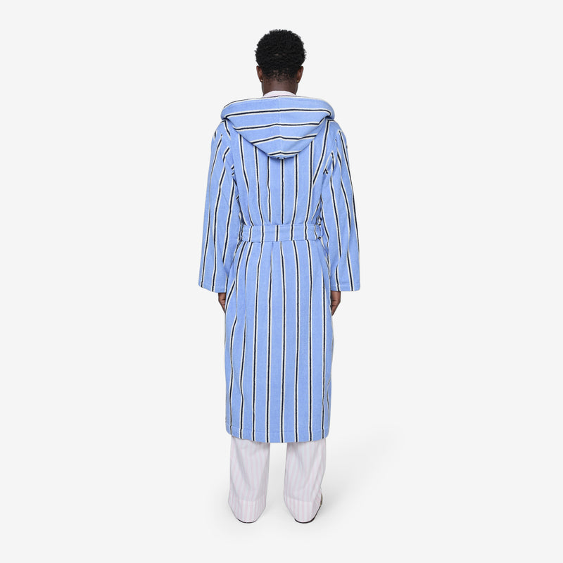 Hooded Bathrobe Bassett Stripes Lifestyle