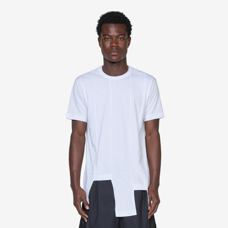 Oversized Asymmetric Hem T-Shirt White Tees