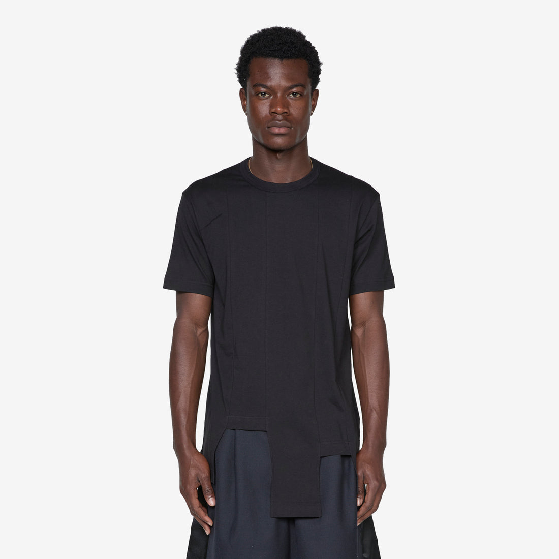 Oversized Asymmetric Hem T-Shirt Black Tees