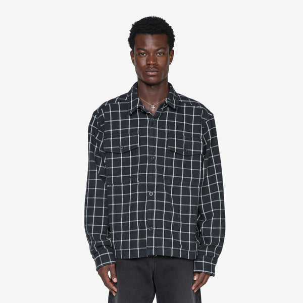 Valley Twill Utility Shacket TNF Black Grid Jackets