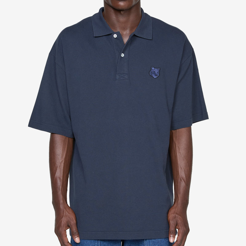 Bold Fox Head Patch Oversize Polo Deep Navy Shirts