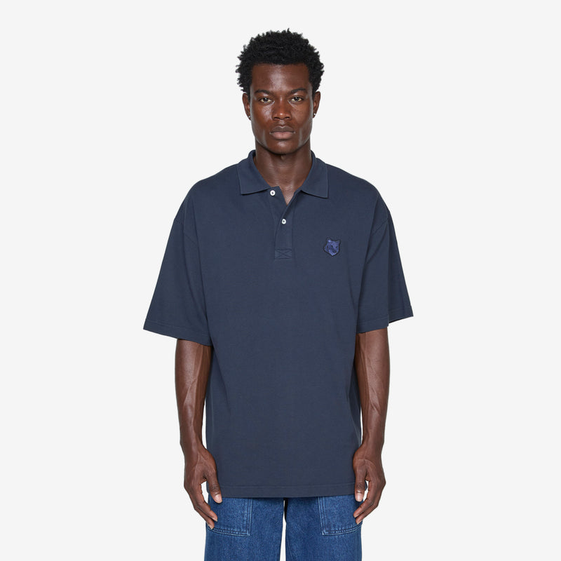 Bold Fox Head Patch Oversize Polo Deep Navy Shirts