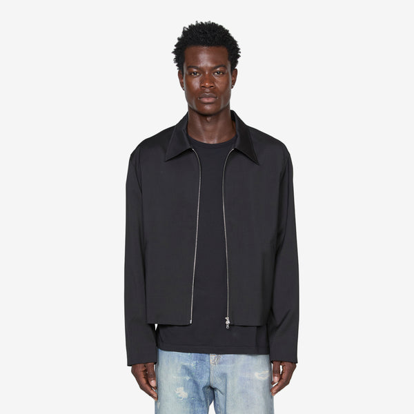 Mini Jacket Black Worsted Wool Jackets