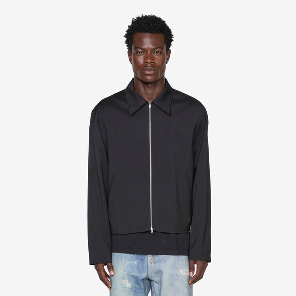 Mini Jacket Black Worsted Wool Jackets