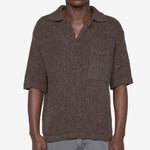 California Wool Knit Polo Dark Brown
