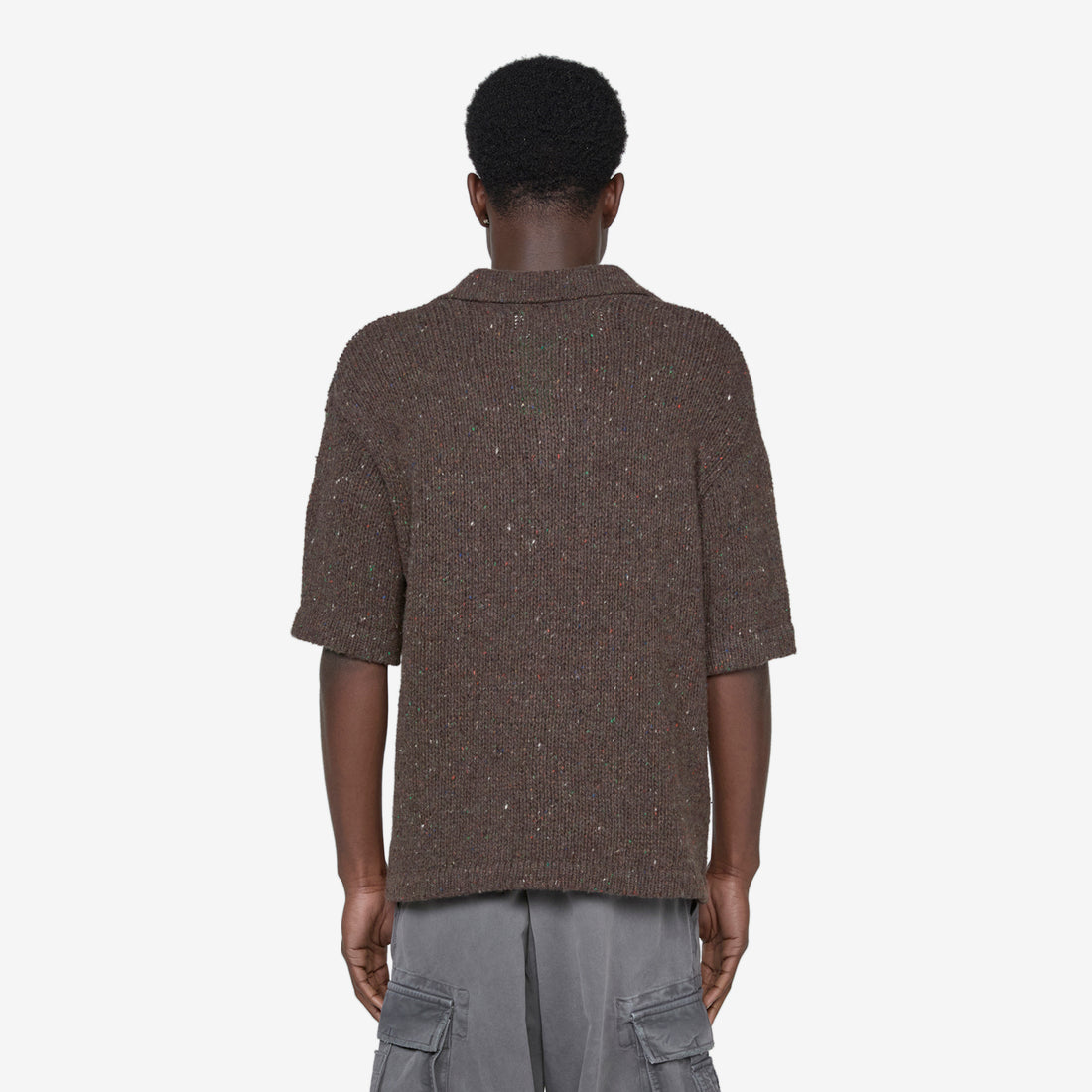 California Wool Knit Polo Dark Brown Shirts