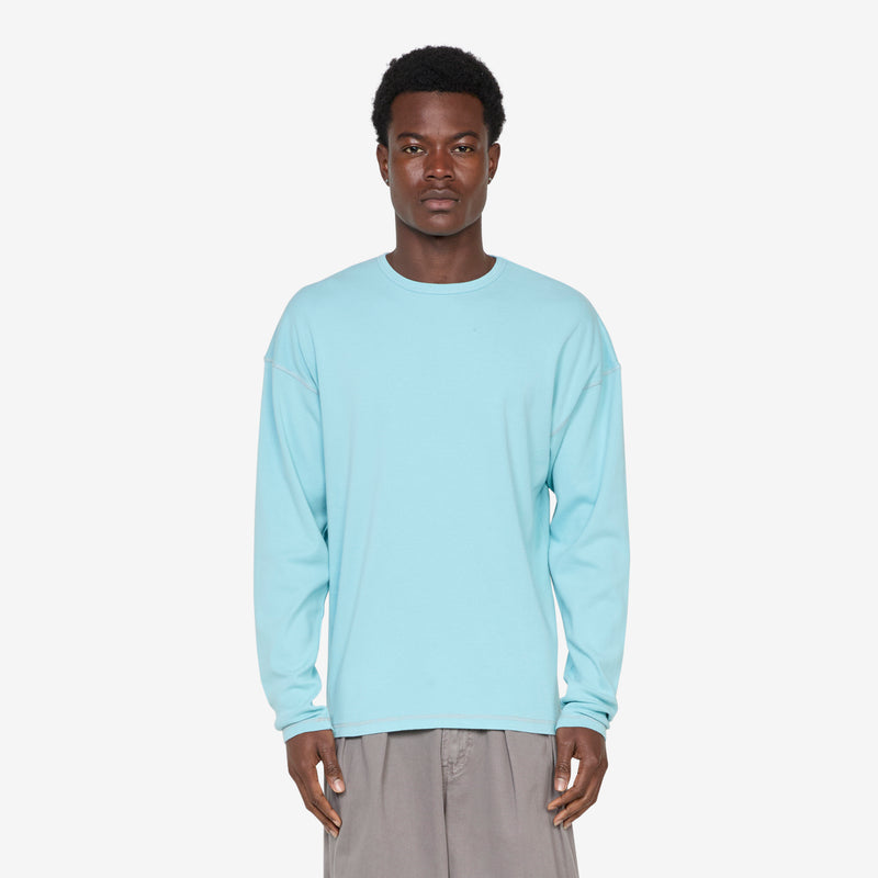 Heavy Rib Knit Longsleeve T-Shirt Topaz Tees
