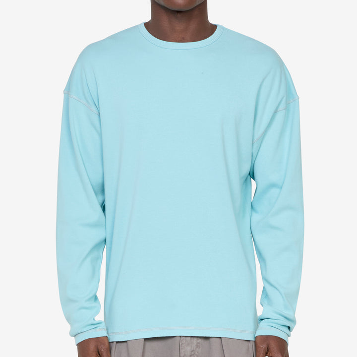 Heavy Rib Knit Longsleeve T-Shirt Topaz