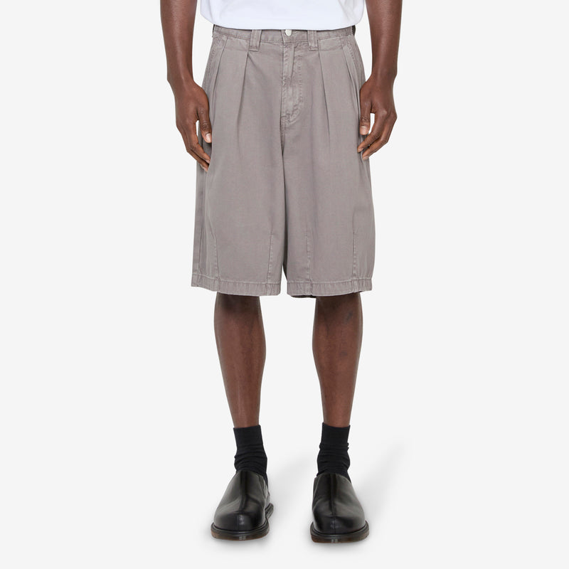 Pleated Balloon Shorts Grey Shorts