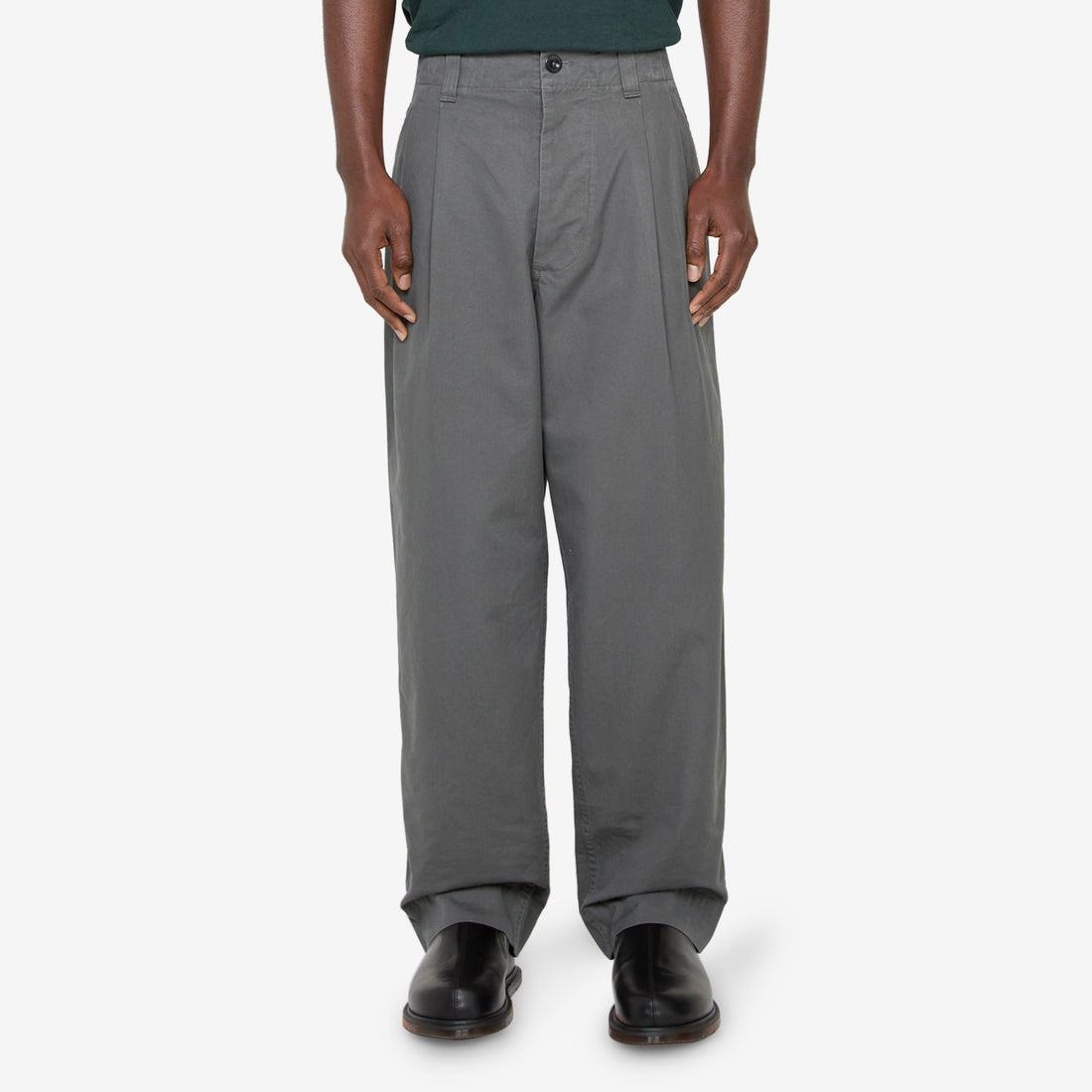 Stitch Pleat Trousers Charcoal Pants