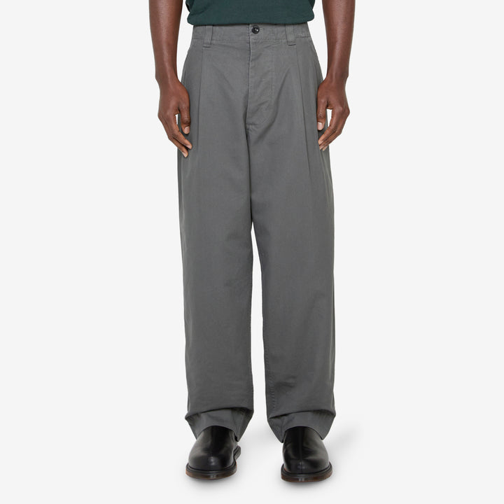 Stitch Pleat Trousers Charcoal Front