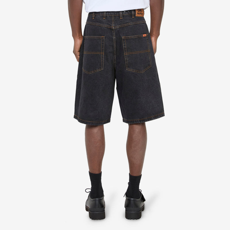 Baggy Denim Shorts Washed Black Shorts
