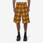 Cord Work Shorts Mustard Plaid