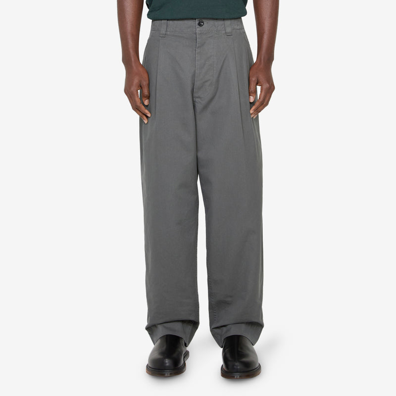 Stitch Pleat Trousers Charcoal Pants