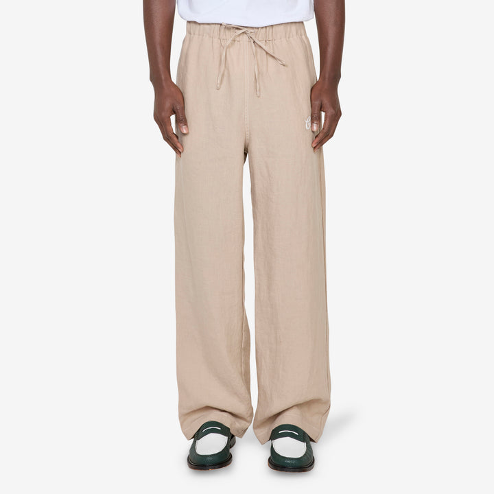 Linen Beach Pants Beige Front