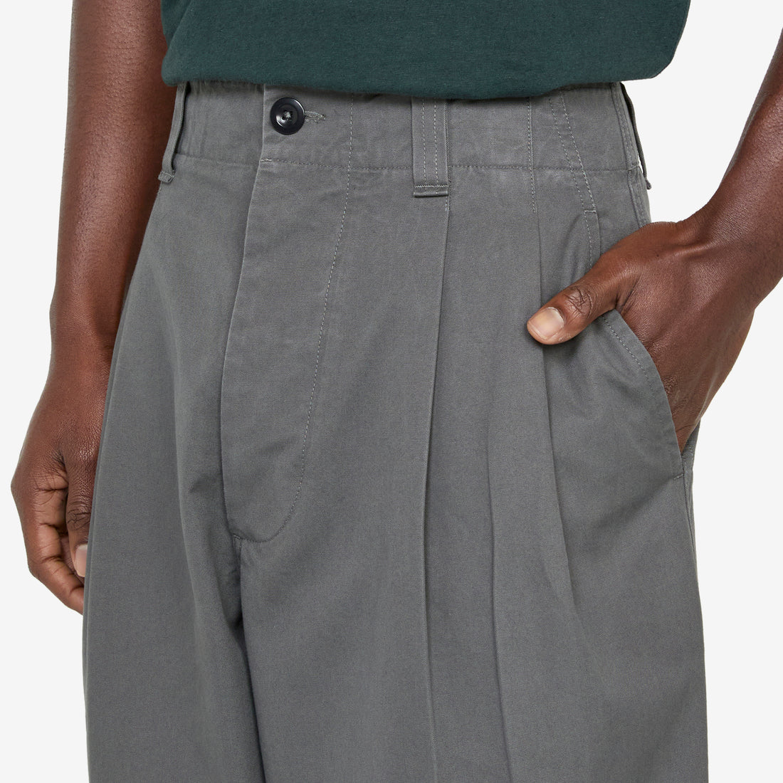 Stitch Pleat Trousers Charcoal Pants