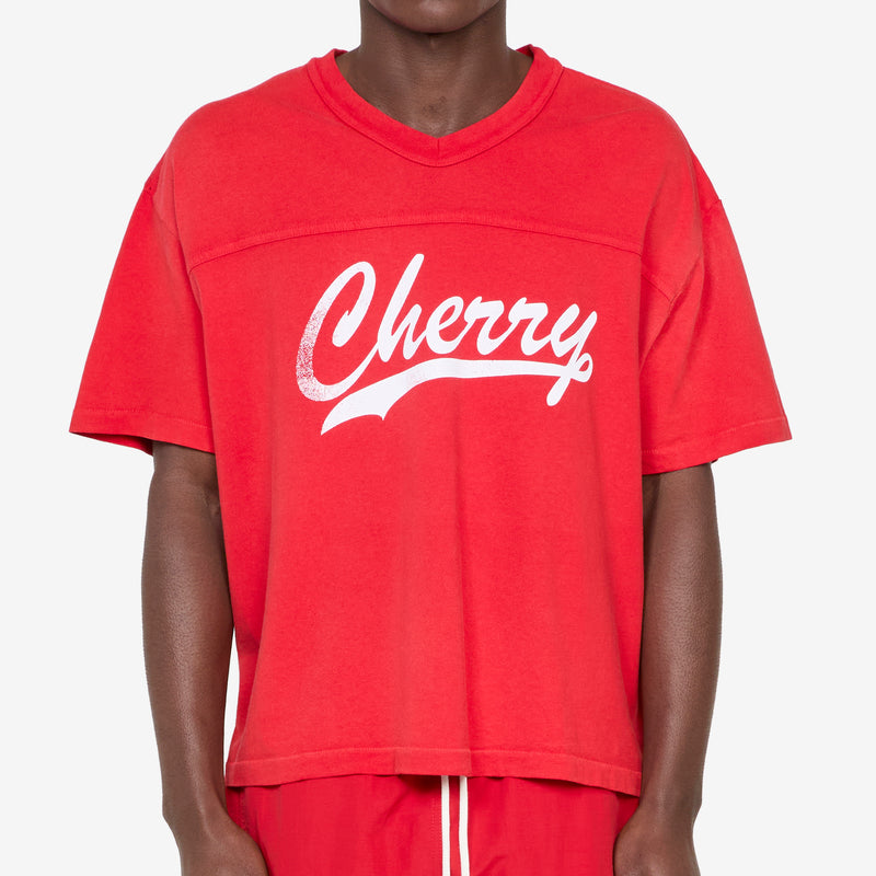 Cotton Football Boxy Jersey Red Tees