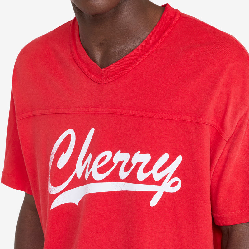 Cotton Football Boxy Jersey Red Tees
