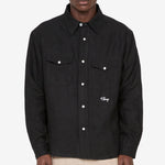 Washed Linen Western Shirt Black
