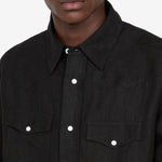Washed Linen Western Shirt Black