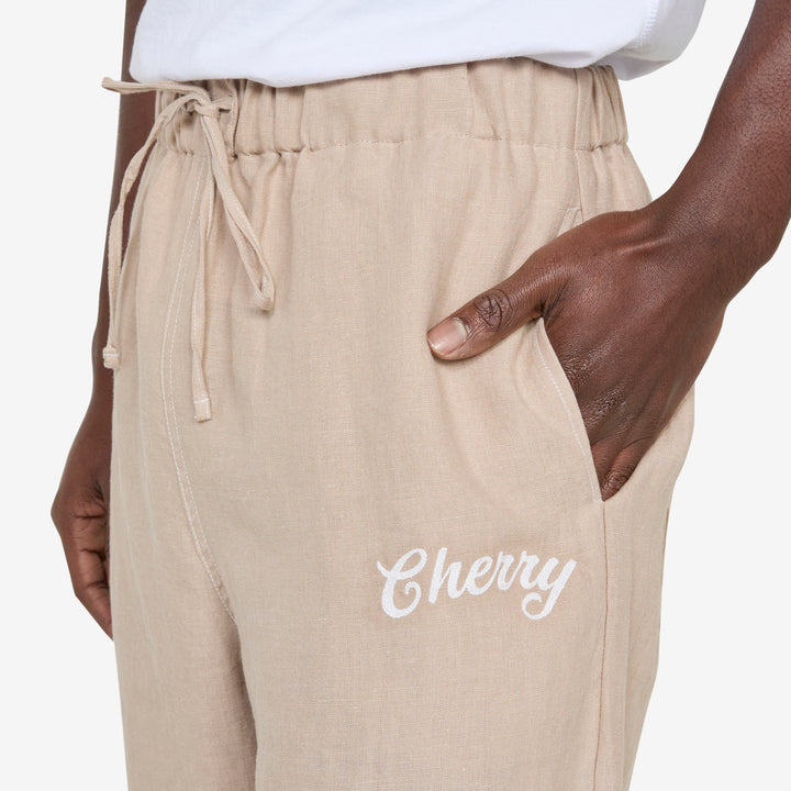 Linen Beach Pants Beige