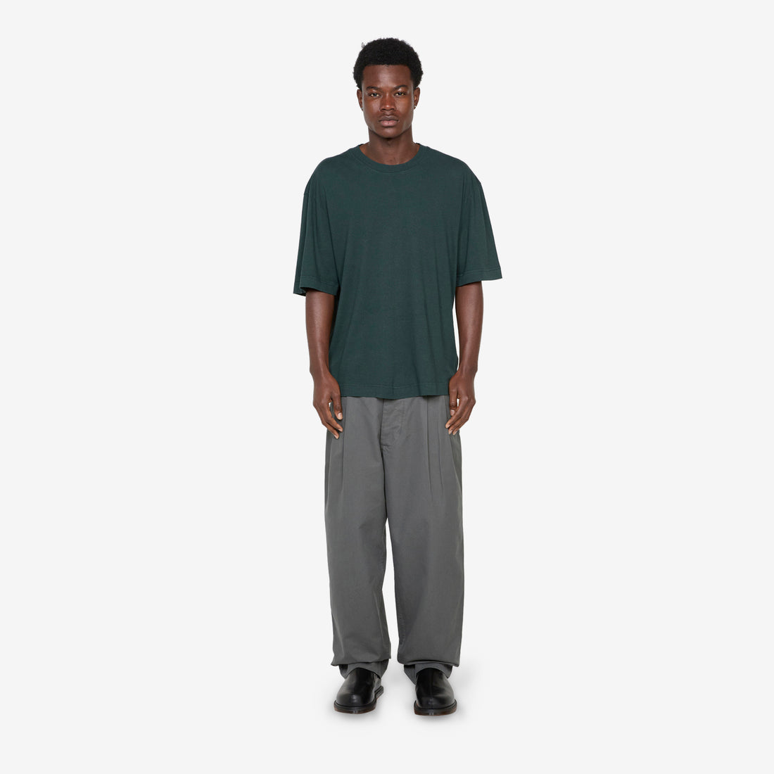 Stitch Pleat Trousers Charcoal Pants