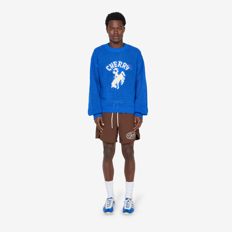 Knit Western Crew Royal Blue Jumpers
