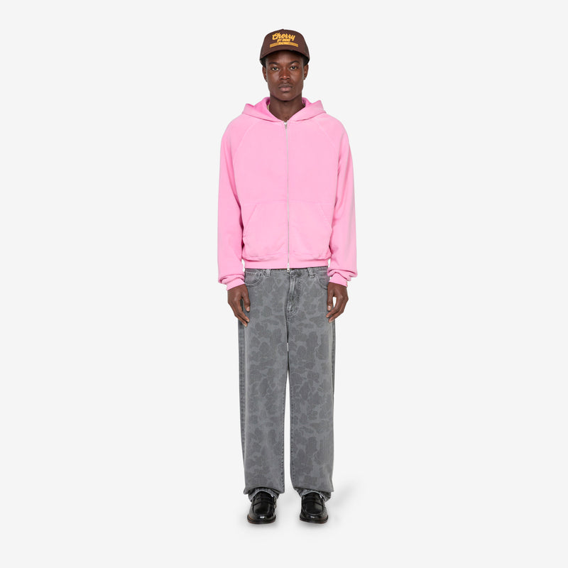 Raglan Zip Up Hoodie Fuchsia Jumpers