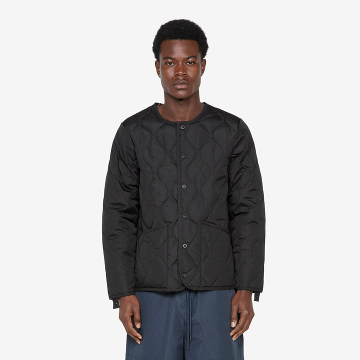 Military Crew Neck Down Jacket Black Front