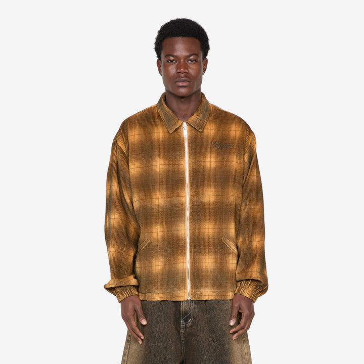 Jive Cord Jacket Mustard Plaid Front