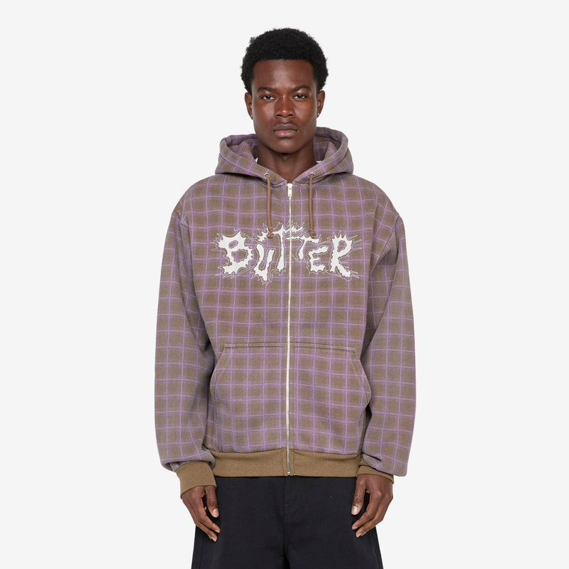 Eruption Zip-Thru Hood Plaid Jumpers