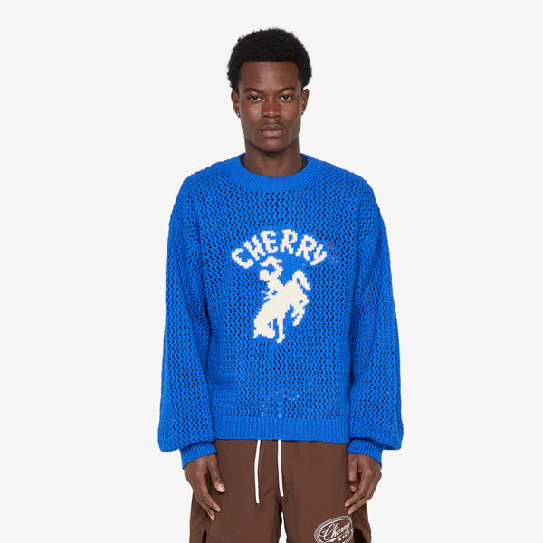 Knit Western Crew Royal Blue Jumpers