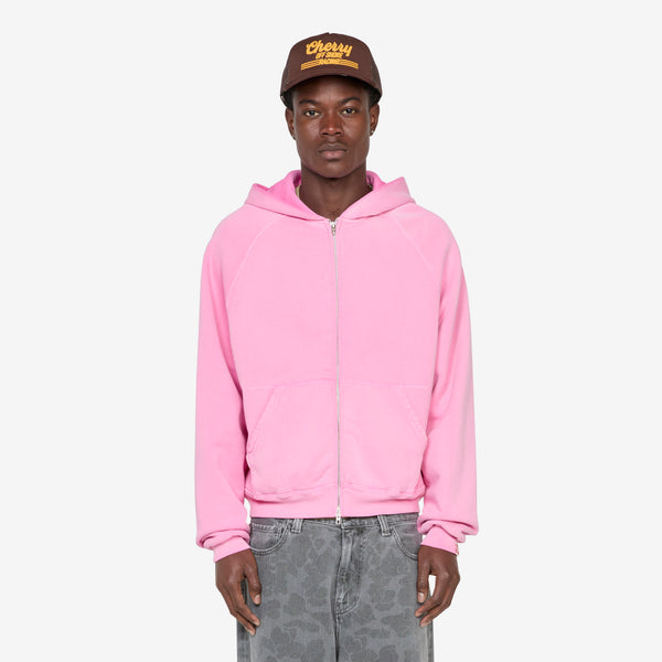 Raglan Zip Up Hoodie Fuchsia Jumpers