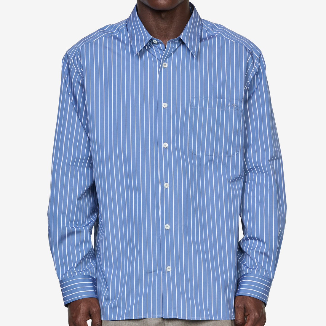 Malo Logo Shirt Blue Grey Shirts