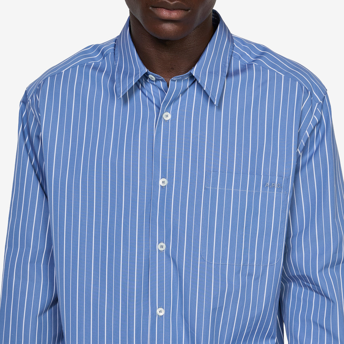 Malo Logo Shirt Blue Grey Shirts