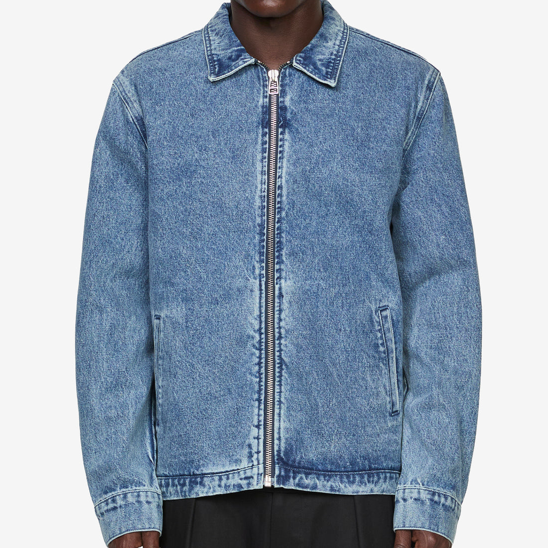 Denim Full Zip Jacket Stonewashed Jackets
