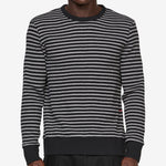Striped Waffle Crewneck Grey | Black