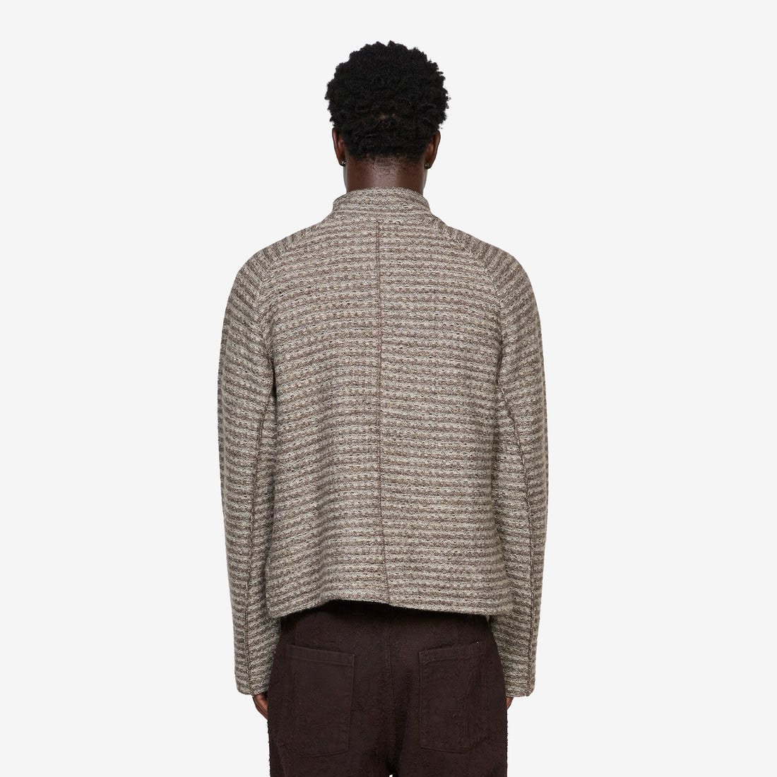 Leisure Zip Up Shredded Brown Stripe Jumpers