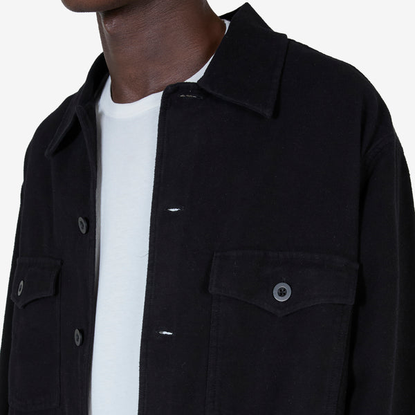 Evening Coach Jacket Black Brushed Cotton