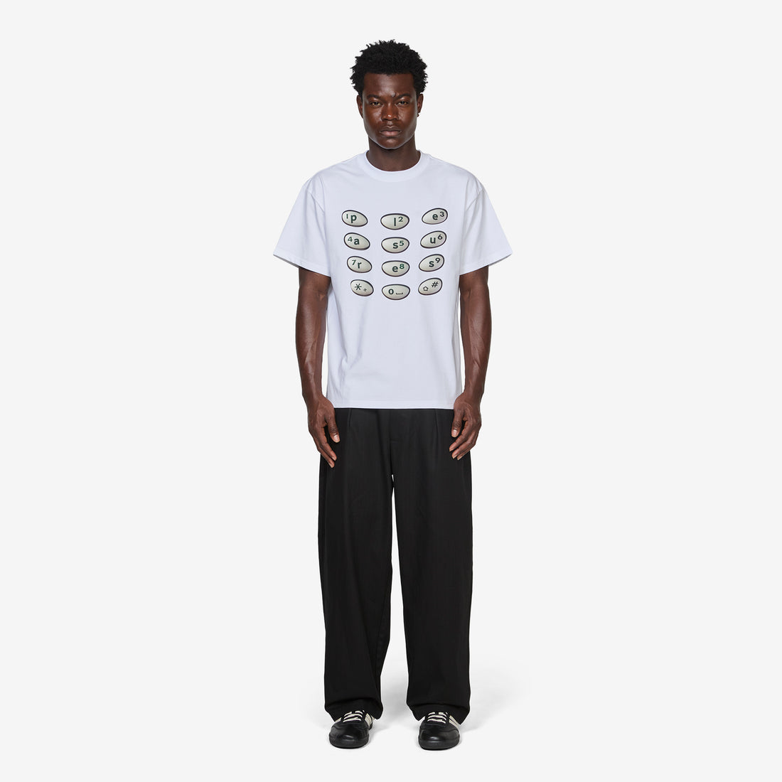 Buttons T-Shirt White Tees