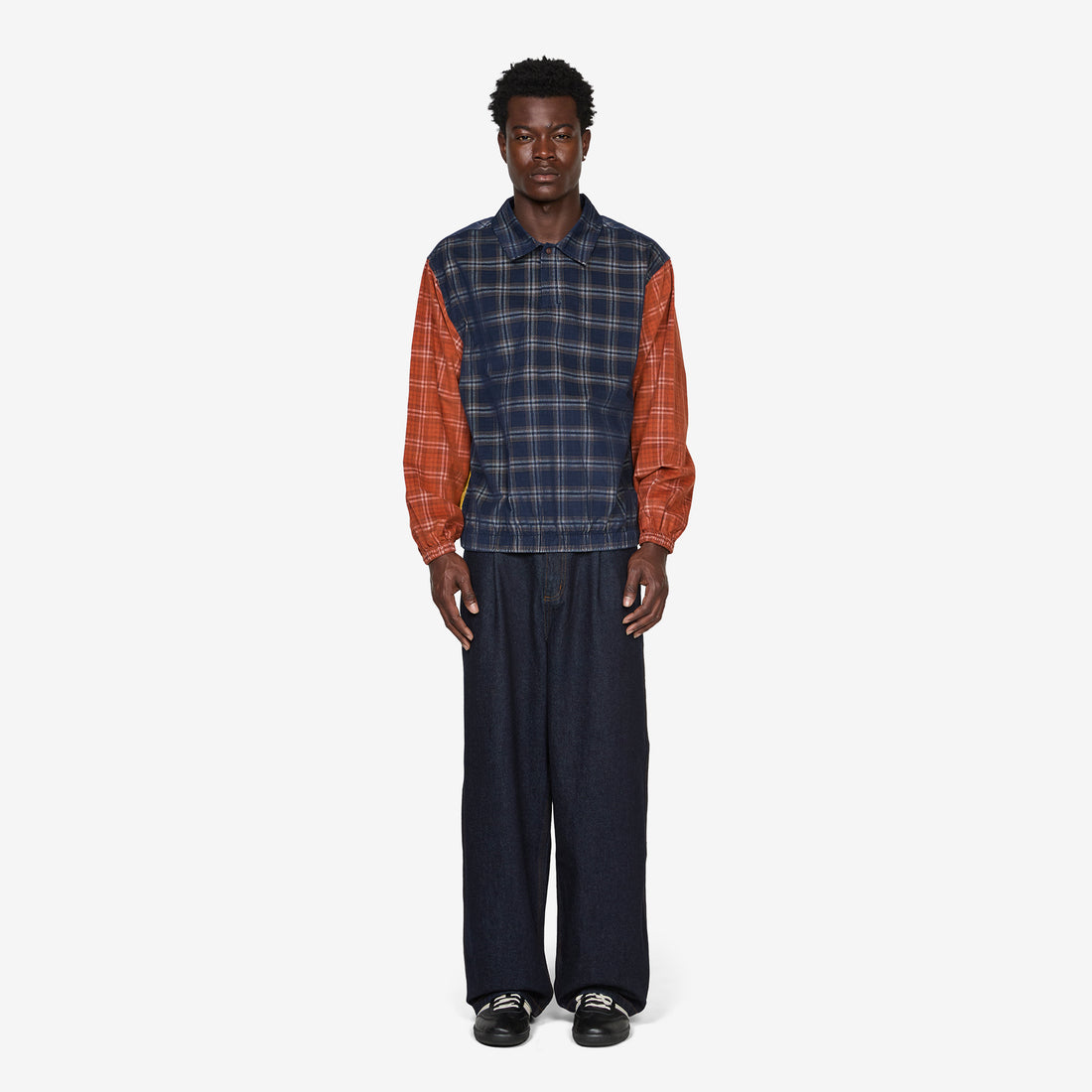 Script Woven Polo Navy Shirts