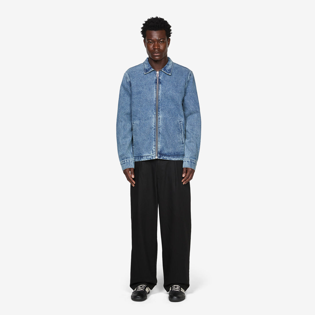 Denim Full Zip Jacket Stonewashed Jackets