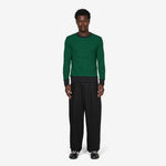 Striped Waffle Crewneck Juniper | Black