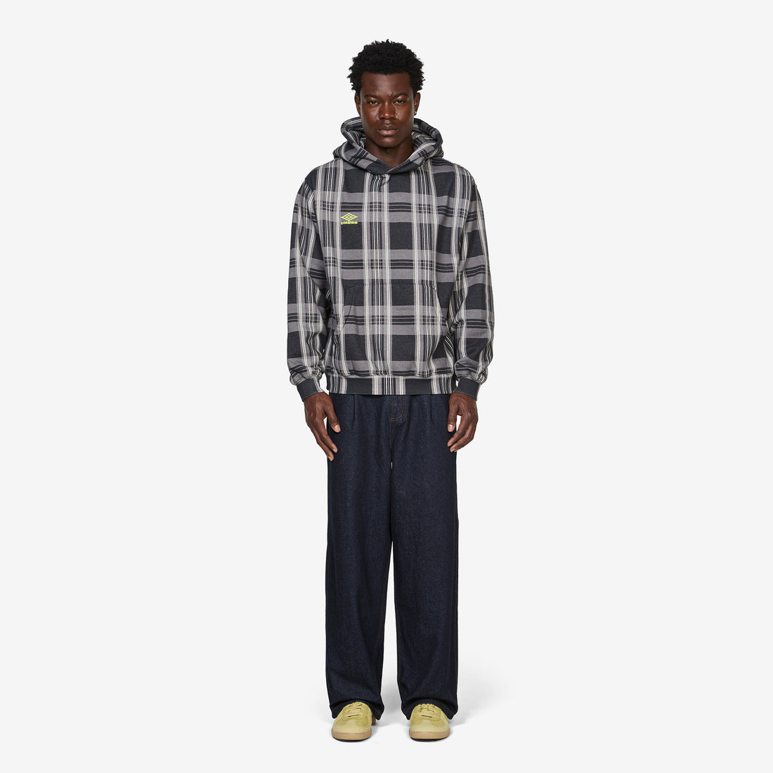 Umbro x Spine Plaid Hoodie Black Jumpers