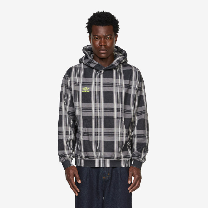 Umbro x Spine Plaid Hoodie Black Front